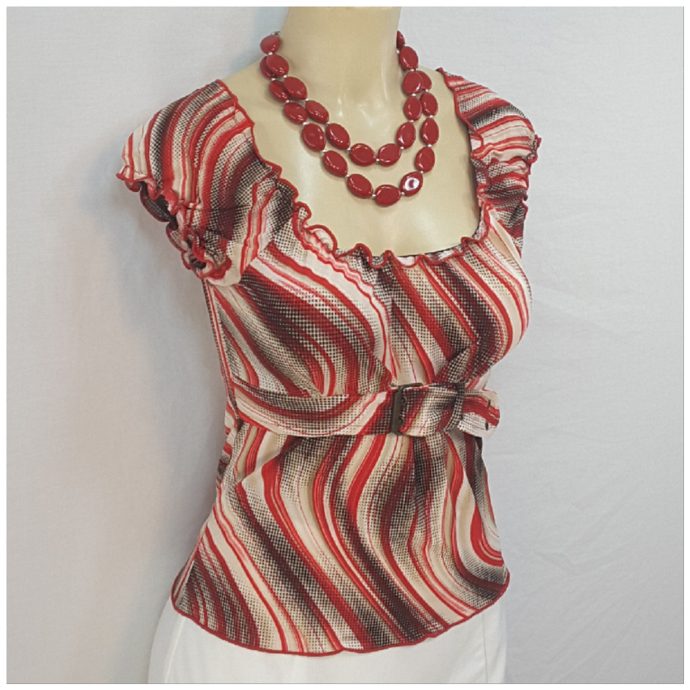 RAVE GIRL, Abstract Stripes Top, size Small